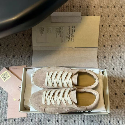 GOLDEN GOOSE 26S VINTAGE SNEAKER IN CREAM BEIGE SUEDE
