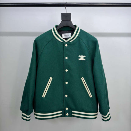 CELINE 26S TRIOMPHE TEDDY VARSITY JACKET