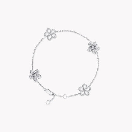 WILDFLOWER 4 MOTIFS SILVER DIAMOND BRACELET