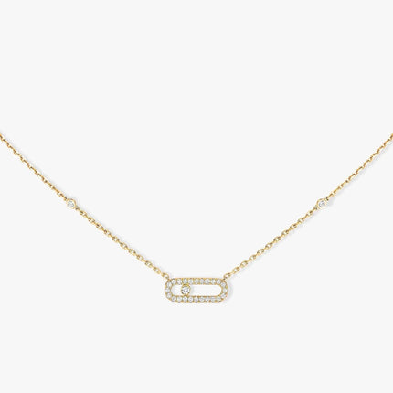 MOVE UNO PAVED SILVER DIAMOND NECKLACE