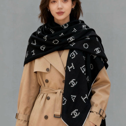 CHANEL 26S SCARF 135 IN CASHMERE AND SILK 309323