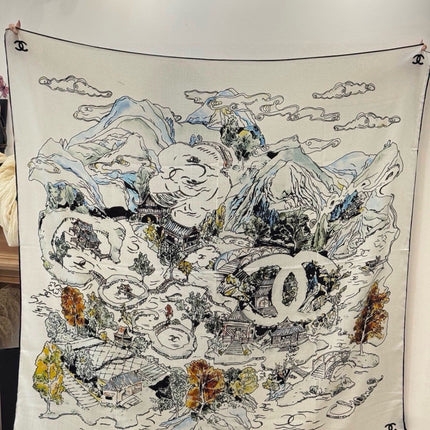 CHANEL 26S SCARF 135 IN CASHMERE AND SILK 309324