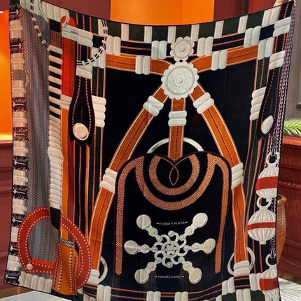 HERMES 26S PRINTED SQUARE SCARF 140 IN SILK 309333