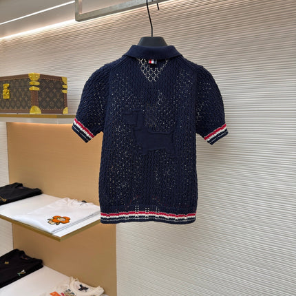 THOM 26S SHORT-SLEEVED KNIT POLO SHIRT STYLE 152