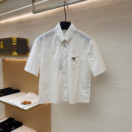 PRADA 26S SHORT-SLEEVE BUTTON-DOWN SHIRT 1161