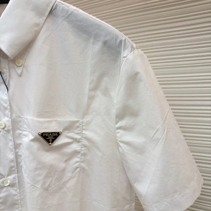 PRADA 26S SHORT-SLEEVE BUTTON-DOWN SHIRT 1161