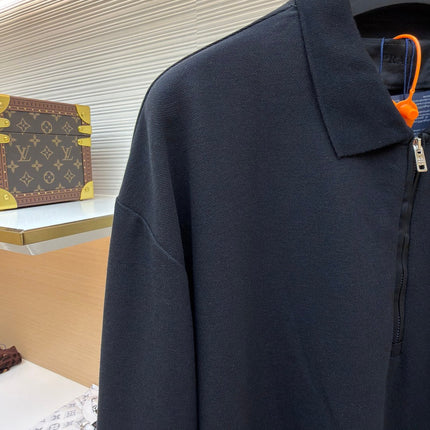 PRADA 26S LONG-SLEEVE ZIP POLO SHIRT 1109