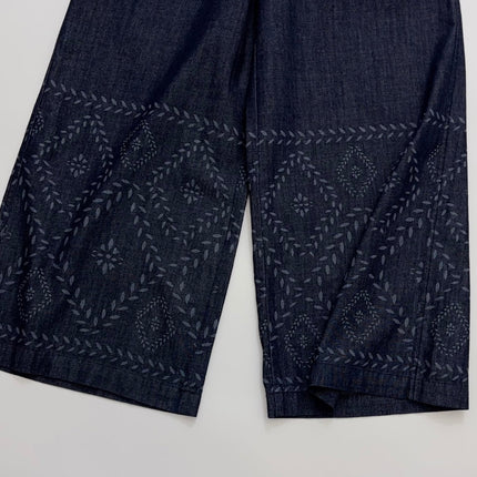 MAXMARA 26S WIDE-LEG EMBROIDERED DENIM PANTS 243