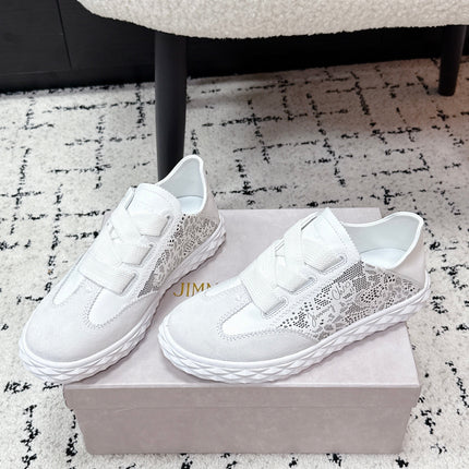 JIMMY CHOO 26S SNEAKERS IN WHITE SUEDE