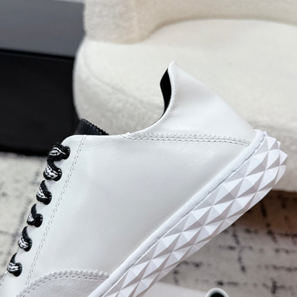 JIMMY CHOO 26S SNEAKERS IN WHITE SUEDE WITH BLACK LACES