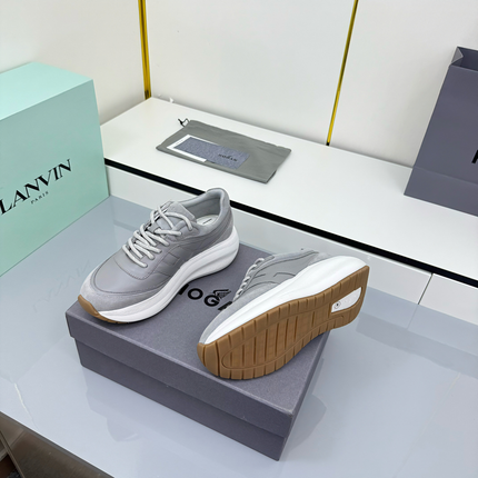 TOM FORD 26S HOGAN SNEAKERS IN GRAY CALFSKIN AND SUEDE