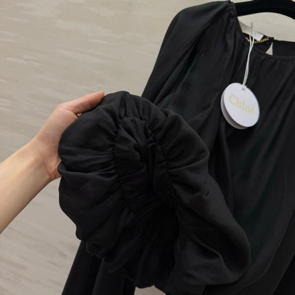 CHLOE 26S PLEATED PUFF SLEEVE TOP STYLE 27