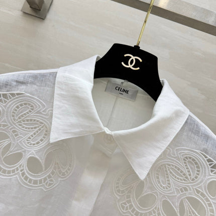 CELINE 26S WHITE SHORT-SLEEVE SHIRT 414