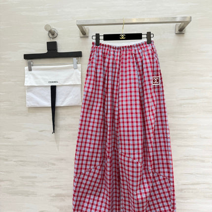 CHANEL 26S PLAID WIDE-LEG PANTS 1445