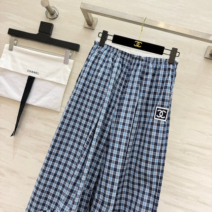 CHANEL 26S PLAID WIDE-LEG PANTS 1444