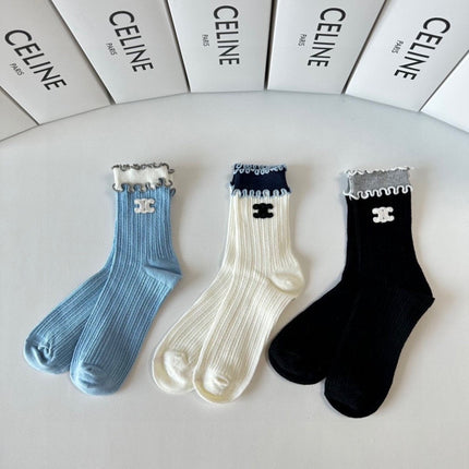 CELINE 26S CREW SOCKS 520266 (1 BOX)