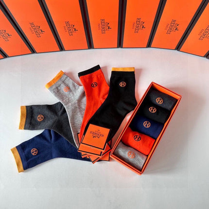 HERMES 26S CREW SOCKS 557549 (1 BOX)