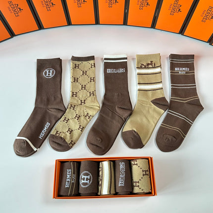 HERMES 26S CREW SOCKS 278225 (1 BOX)