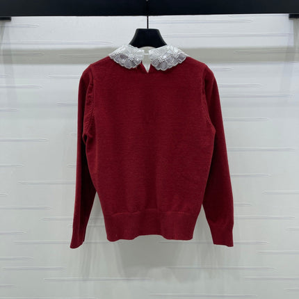 MIUMIU LACE-COLLAR SWEATER STYLE 817
