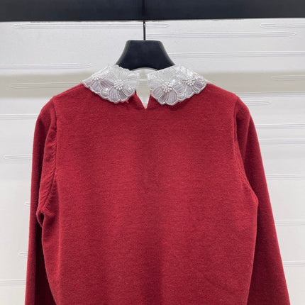MIUMIU LACE-COLLAR SWEATER STYLE 817