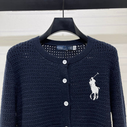 RALPH LAUREN 26S LONG-SLEEVE OPENWORK KNIT CARDIGAN 593
