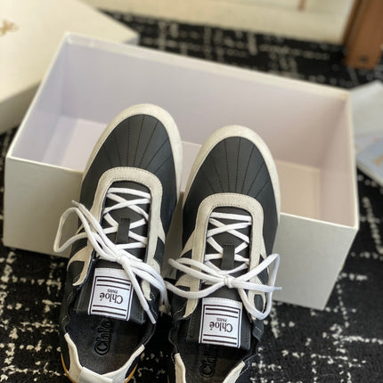 CHLOE 26S SNEAKERS IN BLACK FABRIC AND LEATHER