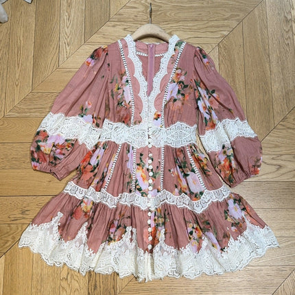 ZIMMERMANN 26S LACE TRIM SHORT DRESS STYLE 37