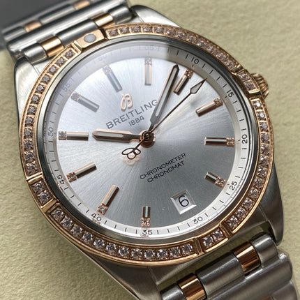 CHRONOMAT AUTOMATIC 36 RED GOLD AND STEEL CASE SILVER DIAL