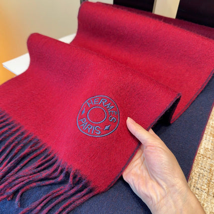 HERMES 26S SCARF 190 IN CASHMERE WOOL BLEND 492187