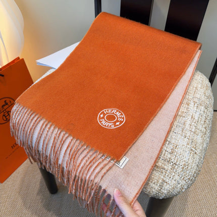 HERMES 26S SCARF 190 IN CASHMERE WOOL BLEND 492188