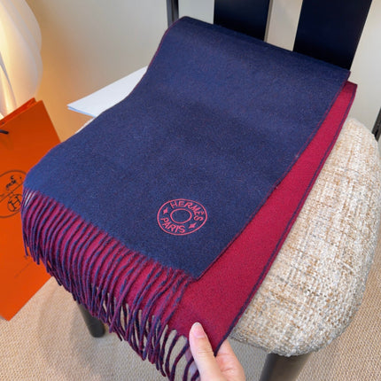 HERMES 26S SCARF 190 IN CASHMERE WOOL BLEND 492190