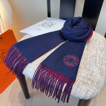 HERMES 26S SCARF 190 IN CASHMERE WOOL BLEND 492190