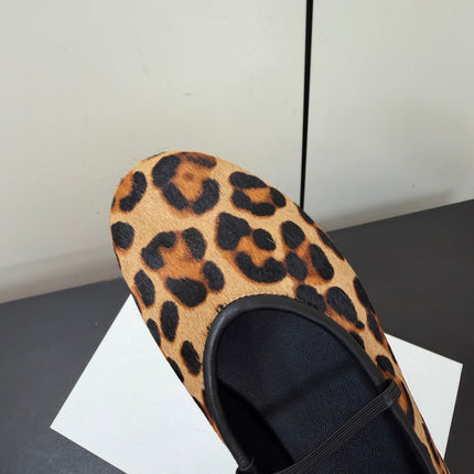 THE ROW 26S BALLET FLATS IN LEOPARD PRINT CALF HAIR CALFSKIN