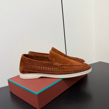 LP 26S BRAIDED LOAFERS IN RUST BROWN SUEDE