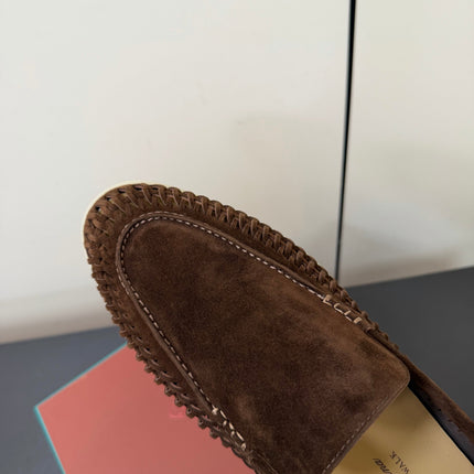 LP 26S BRAIDED LOAFERS IN DARK BROWN SUEDE