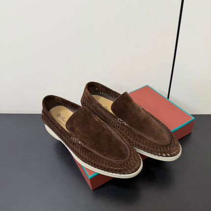 LP 26S BRAIDED LOAFERS IN DARK BROWN SUEDE