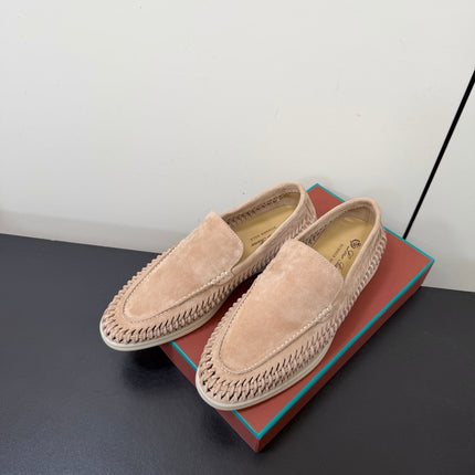 LP 26S BRAIDED LOAFERS IN NUDE SUEDE