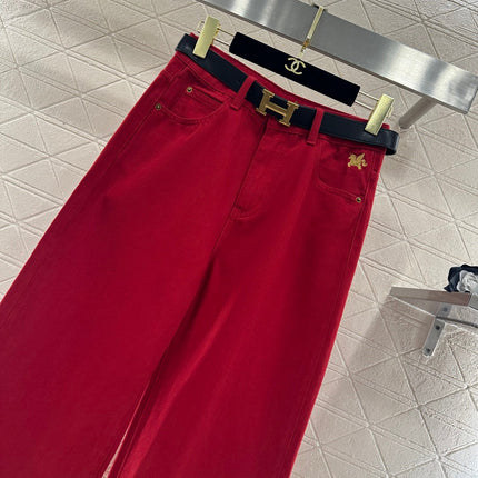 HERMES 25S HIGH-WAIST STRAIGHT JEANS 352