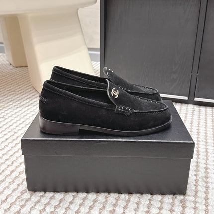 CHANEL 26S LOAFERS IN BLACK SUEDE