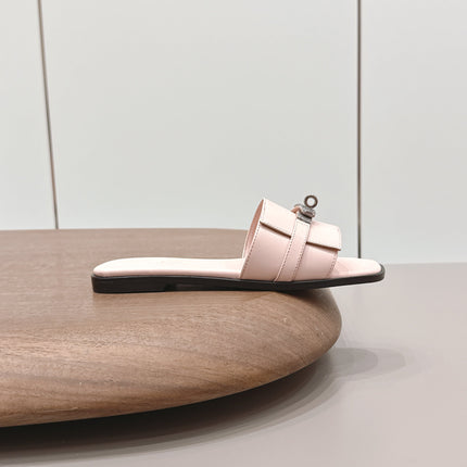 HM 26S GIULIA SANDAL IN LIGHT PINK CALFSKIN SILVER HARDWARE
