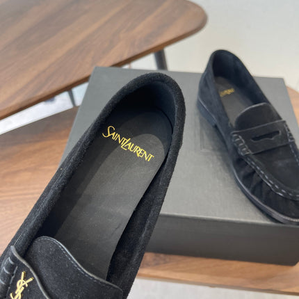 YSL 26S LOAFER IN BLACK SUEDE