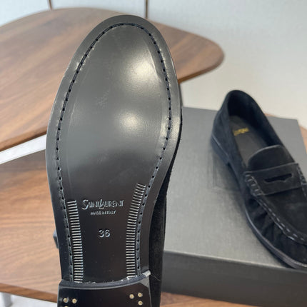 YSL 26S LOAFER IN BLACK SUEDE