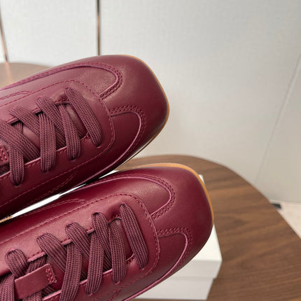 THE ROW 26S SNEAKERS IN BURGUNDY RED CALFSKIN