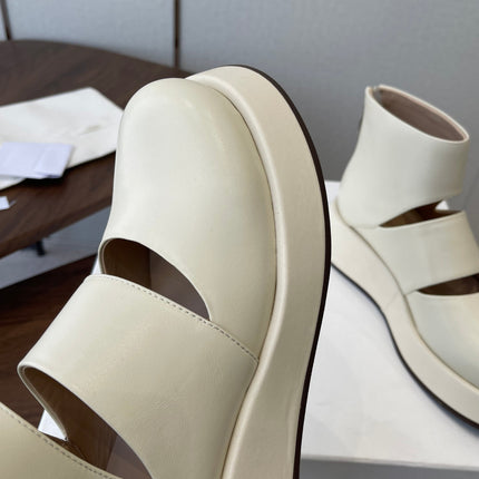 THE ROW 26S PLATFORM MARY JANE IN CREAM WHITE CALFSKIN