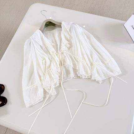 CHLOE 26S PUFF-SLEEVE LACE BLOUSE STYLE 127