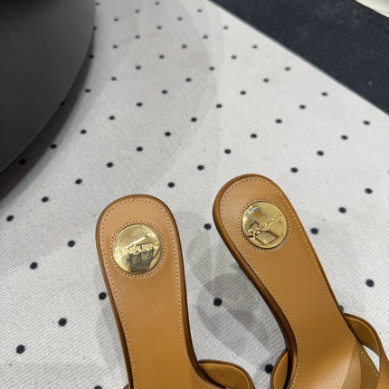 OPYUM HIGH MULES IN BROWNIE SILK
