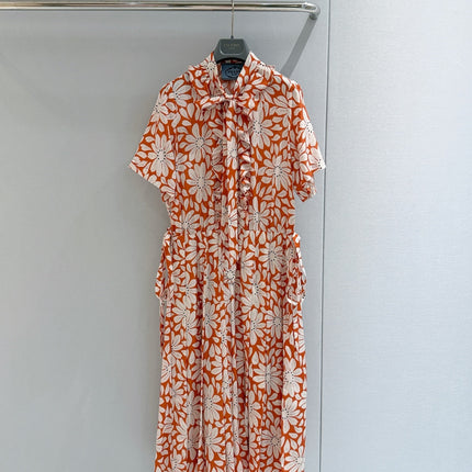 PRADA 26S PRINTED PLEATED DRESS STYLE 987