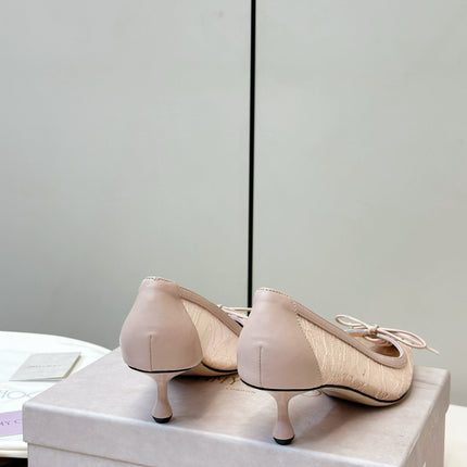 JIMMY CHOO 26S LACE-UP HEELS IN LIGHT NUDE PINK LACE AND LAMBSKIN