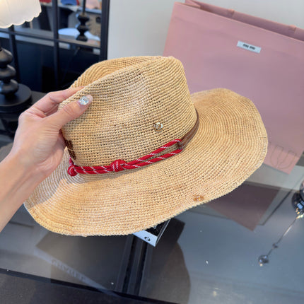 MIUMIU 26S RAFFIA COWBOY HAT 340569