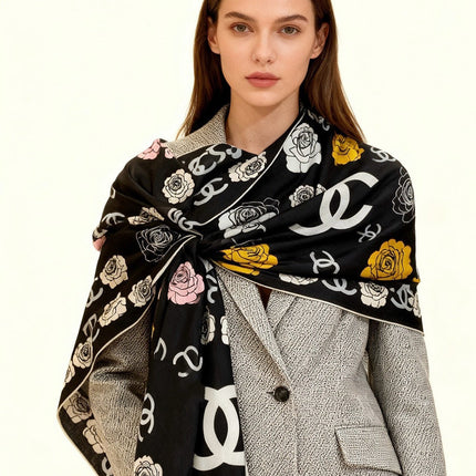 CHANEL 25S SCARF 140 CM IN CASHMERE AND SILK 943336